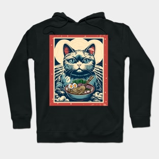 Retro Japanese Kawaii Anime Ramen Men Kids Women Cat Ramen Hoodie